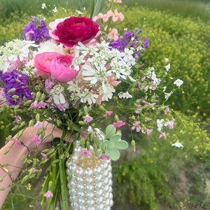 Adorable bridal pearl bag